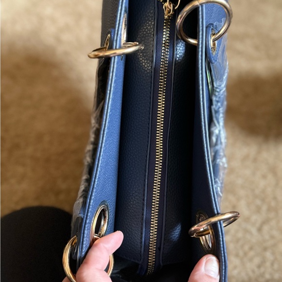 Badgley Mischka Navy and Gold Tote Bag - Picture 4 of 6